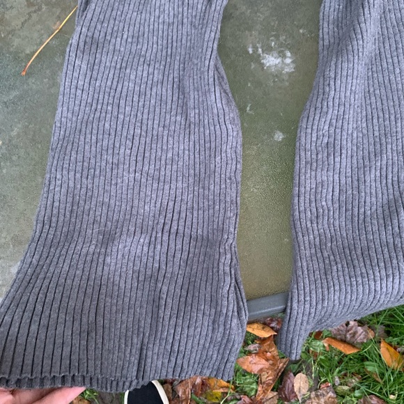 Ribbed Sweater Knit Tie Waist Pants - Picture 2 of 3